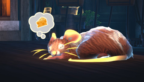 The mouse dreams of a cheese.