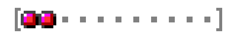 Line of 11 dots, with 2 of them replaced by Morph Balls.