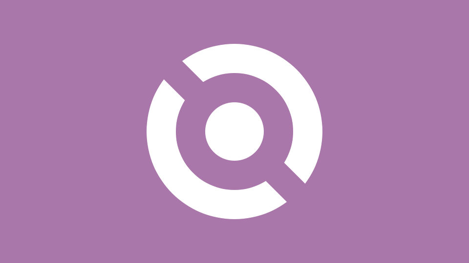 The logo of Void Linux. It is a hollow circle with a line cut through it at a 45-degree angle and a small, solid circle in the middle, so it looks like a bracket-dot-bracket that has been rotated clockwise.
